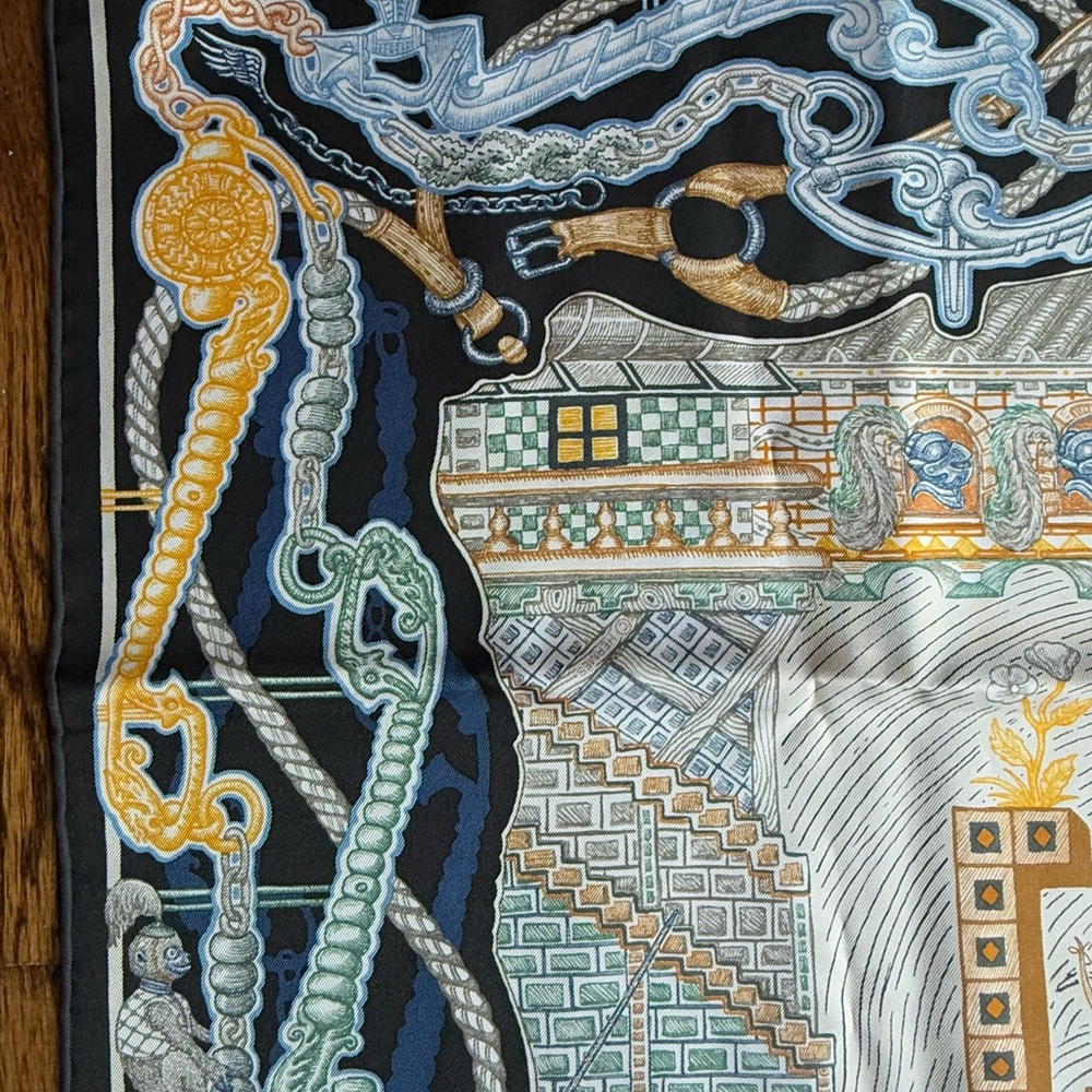Hermes 90cm silk Scarf "Super Silk Quest" - Picture 5 of 9